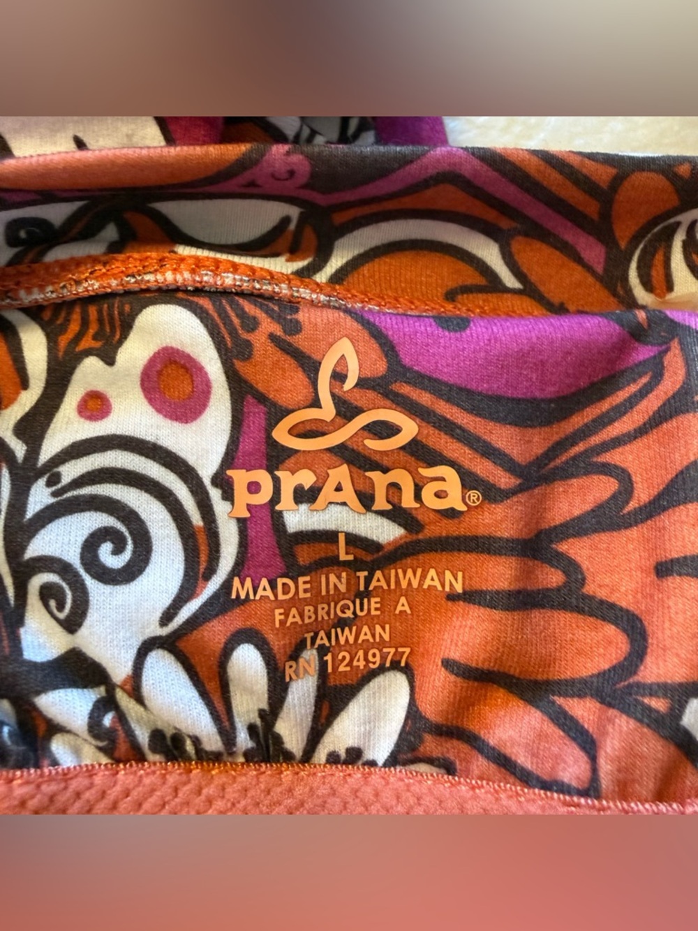 Prana Floral Sundress in Orange & Pink Size Large Built in bra no padding - Picture 8 of 8